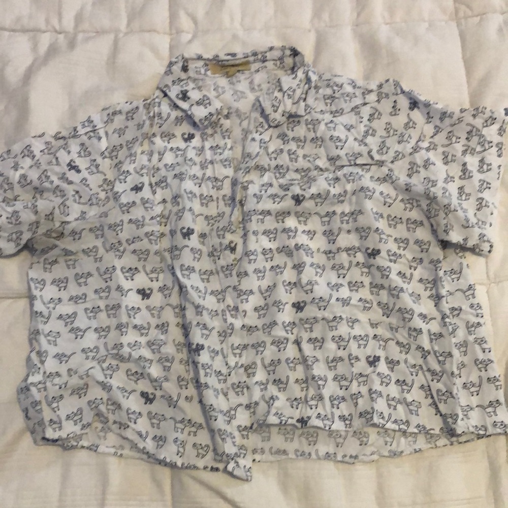🐱kitty button up crop top🐱